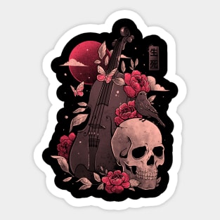 Death and Music - Cello Skull Evil Gift Sticker